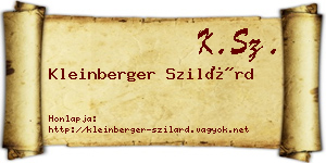 Kleinberger Szilárd névjegykártya